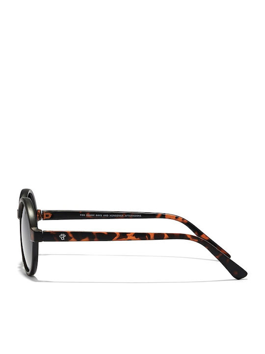 Chpo Sam Unisex Sunglasses with Brown Tartaruga Plastic Frame and Green Lens 16132FA