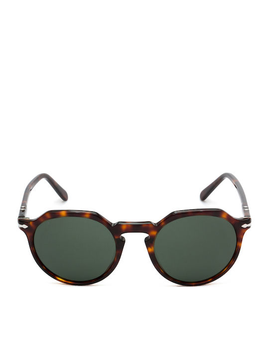 Persol Unisex Γυαλιά Ηλίου με Καφέ Ταρταρούγα Κοκκάλινο Σκελετό και Πράσινο Φακό PO3281S 24/31