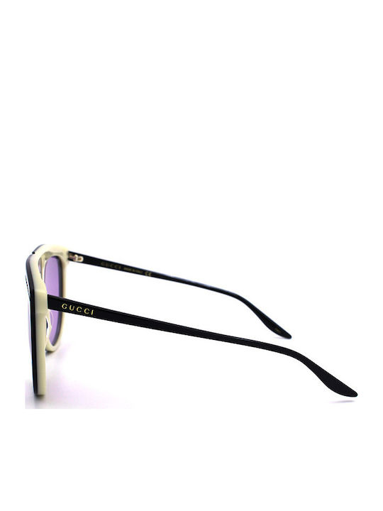Gucci Damen Sonnenbrille mit Schwarz Kunststoff Gestell und Lila Linse GG0732S 004