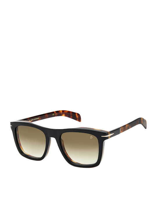David Beckham Men's Sunglasses with Black Plastic Frame and Brown Gradient Lens DB 7000/S XWY/9K