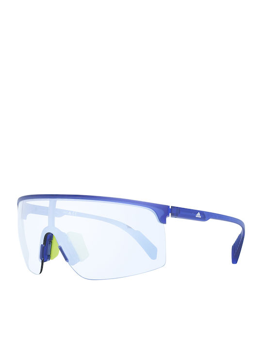 adidas Unisex Sunglasses with Blue Plastic Frame and Gray Lens SP0005 91X
