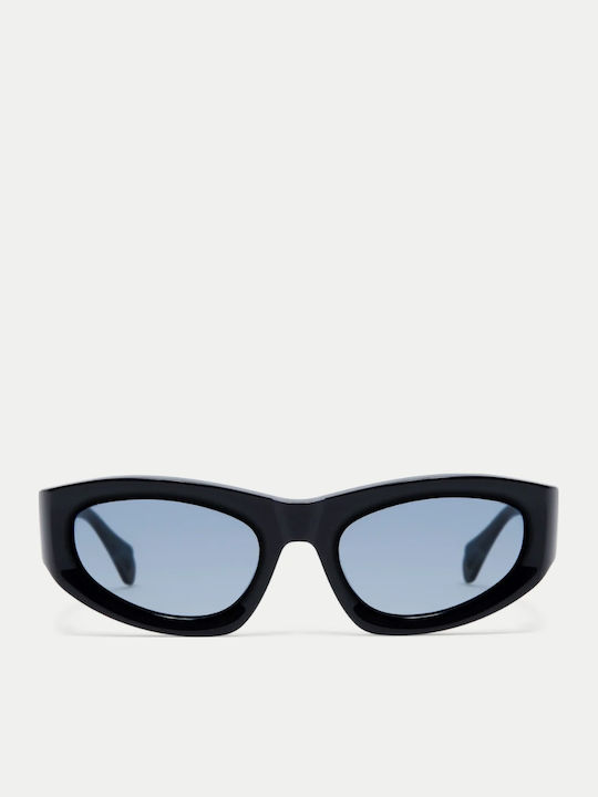 Gigi Barcelona Damen Sonnenbrille mit Schwarz Kunststoff Gestell und Hellblau Linse 6836/1