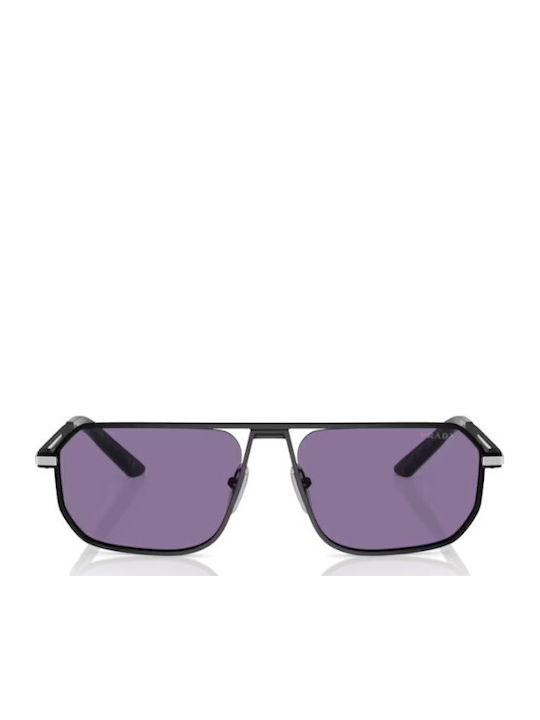 Prada Herren Sonnenbrille mit Schwarz Metall Gestell und Lila Linse