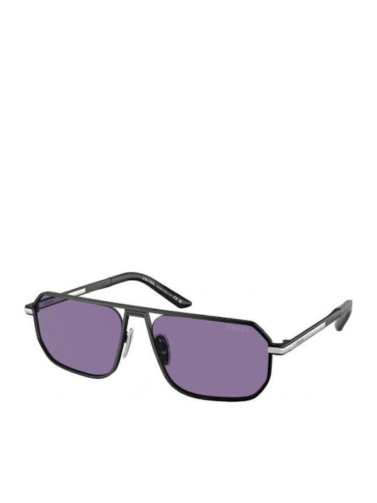 Prada Herren Sonnenbrille mit Schwarz Metall Gestell und Lila Linse