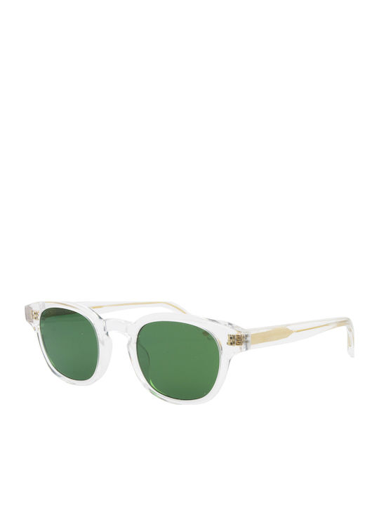 Common Sense Unisex Sunglasses with Transparent Plastic Frame and Green Lens CS003