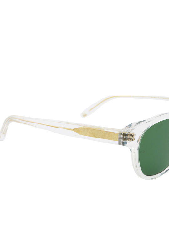 Common Sense Unisex Sunglasses with Transparent Plastic Frame and Green Lens CS003