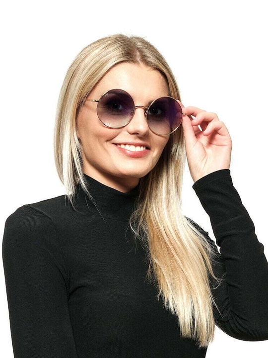 Web Unisex Sunglasses with Gold Metal Frame and Gold Lens