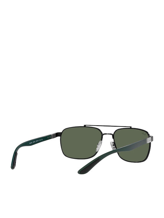 Ray Ban Унисекс Слънчеви Очила с Черна Метална Рамка и Зелени Стъкла RB3701 002/71