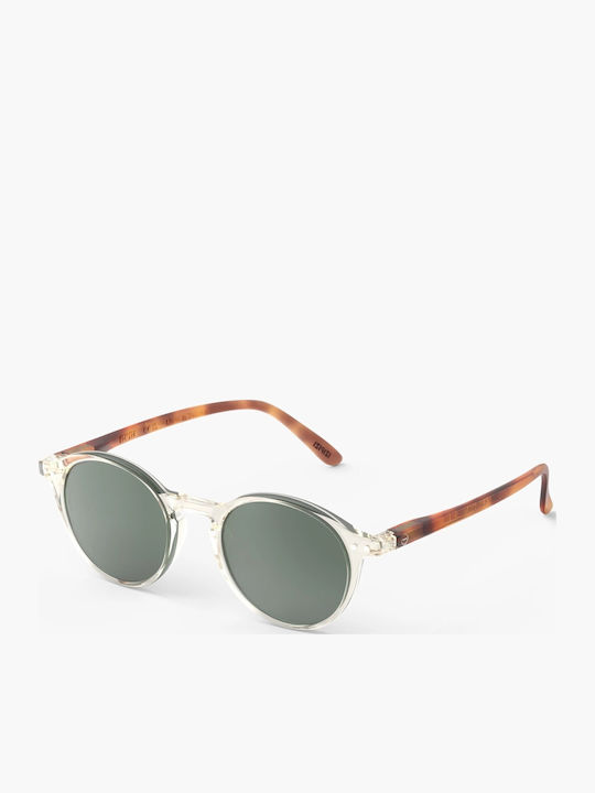 Izipizi Unisex Sunglasses with Transparent Plastic Frame and Green Polarized Lens