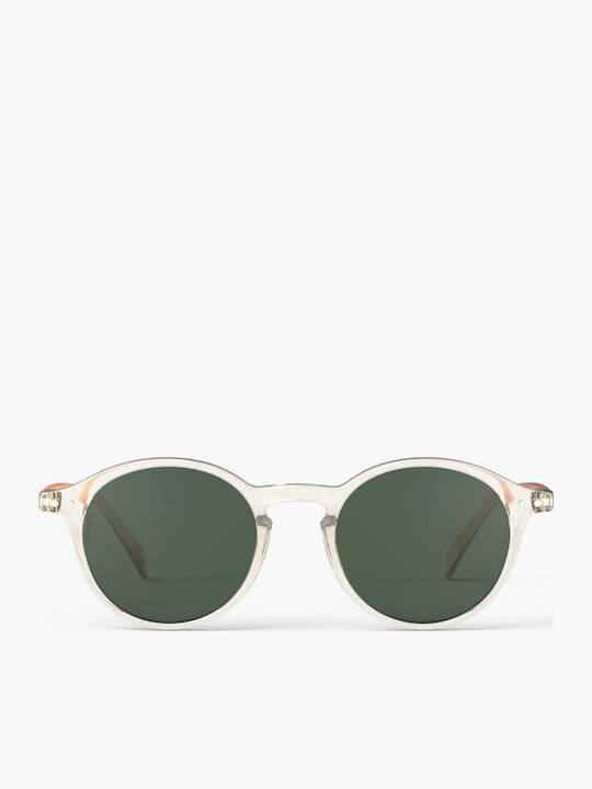 Izipizi Unisex Sunglasses with Transparent Plastic Frame and Green Polarized Lens