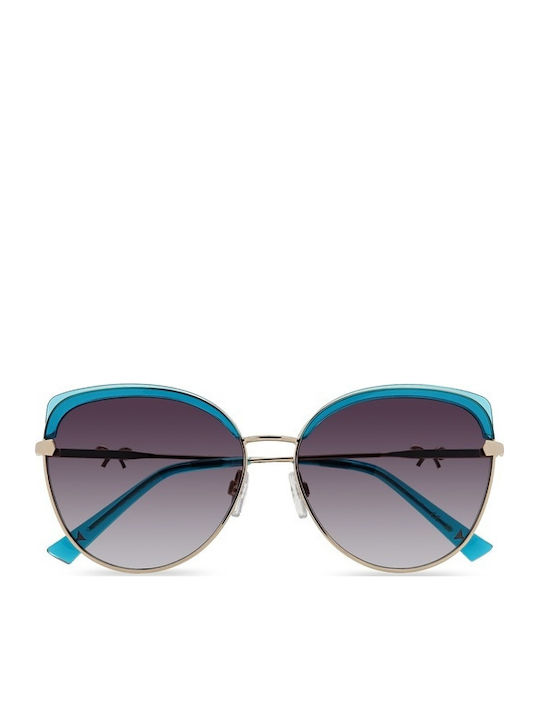 Ted Baker Damen Sonnenbrille mit Grün Metall Gestell und Lila Verlaufsfarbe Linse TB1660 559