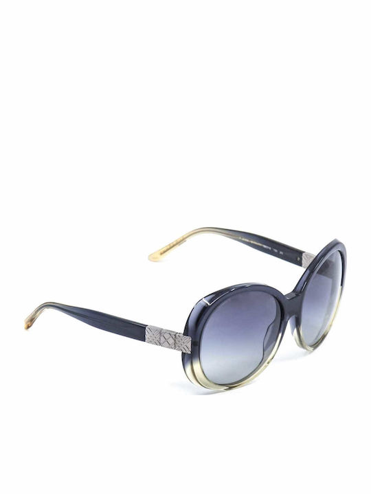 Burberry Women's Sunglasses with Black Horn-Rimmed Frame and Gray Gradient Lenses