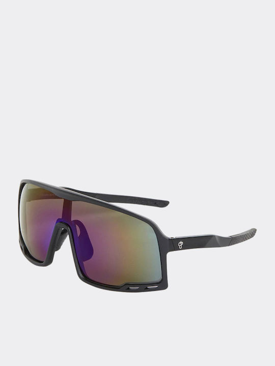 Chpo Henrik Unisex Sonnenbrille mit Schwarz Kunststoff Gestell und Mehrfarbig Polarisiert Linse 16132PA