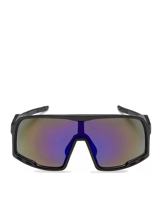Chpo Henrik Unisex Sonnenbrille mit Schwarz Kunststoff Gestell und Mehrfarbig Polarisiert Linse 16132PA