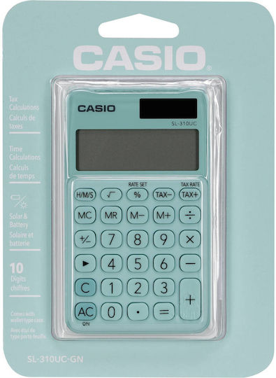 Casio SL-310UC Calculator Accounting Pocket 10 Digits in Green Color 1pcs