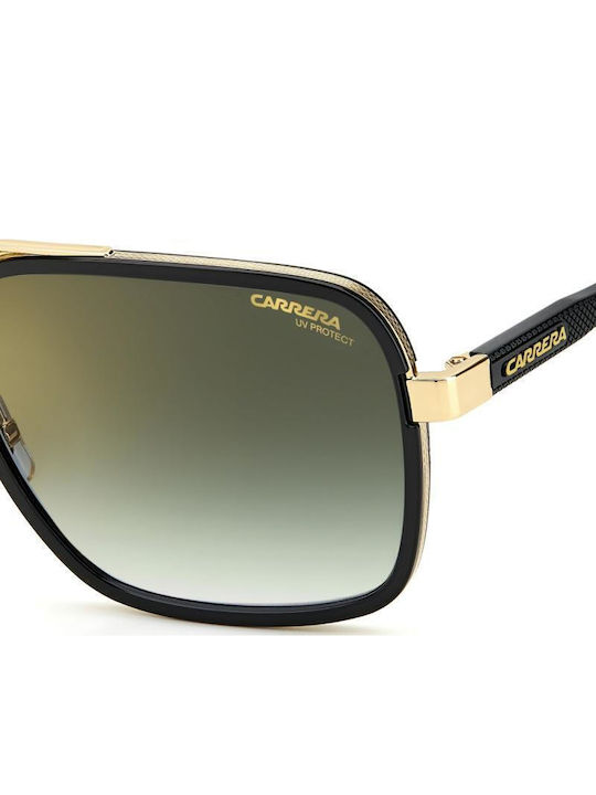 Carrera Men's Sunglasses with Gold Frame and Grey Gradient Lens 256/S RHLD6