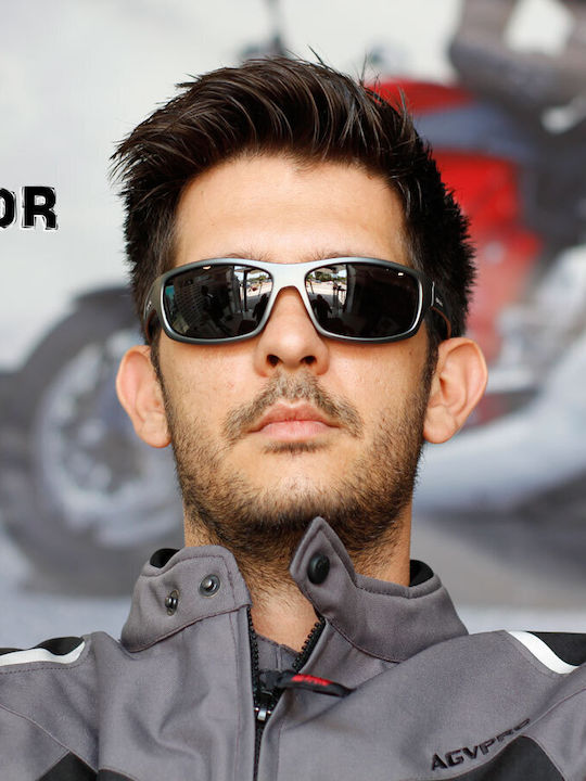Polareye PL66 Men's Sunglasses with Gray Plastic Frame and Black Polarized Lens