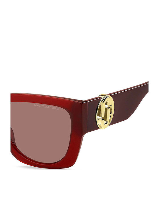 Marc Jacobs Women's Sunglasses with Burgundy Plastic Frame and Red Lens MARC 687/S C9A