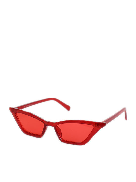 Looks Style Eyewear Дамски Слънчеви Очила с Бежова Пластмасова Рамка и Кафяви Стъкла