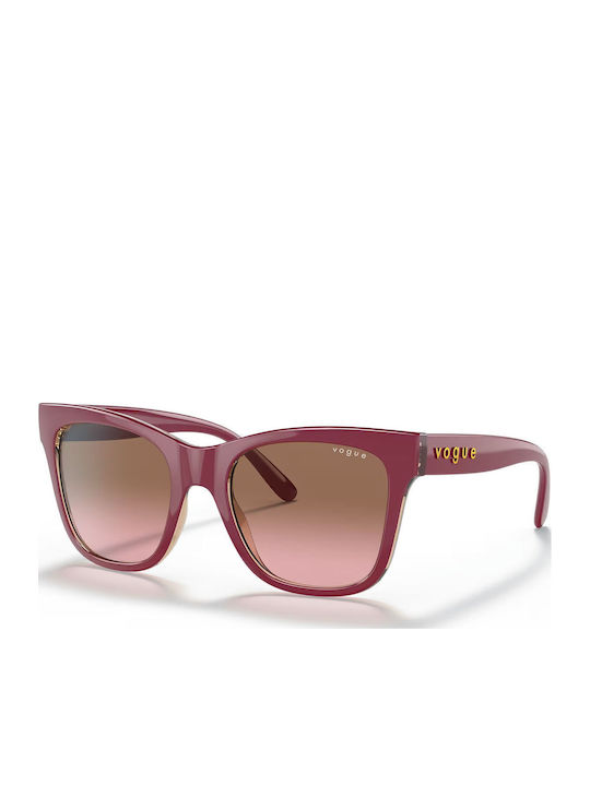 Vogue Women's Sunglasses with Burgundy Plastic Frame and Brown Gradient Lens VO5428S 299414