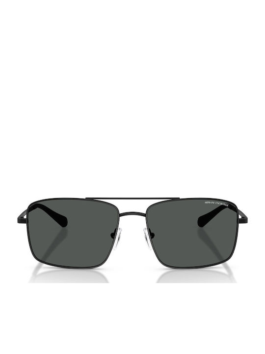 Armani Exchange Men's Sunglasses with Black Metal Frame and Black Lens AX2054S 6000