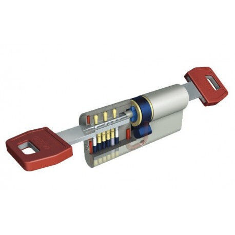 AGB Lock Cylinder Security 80mm (30-50) with 5 Keys Silver