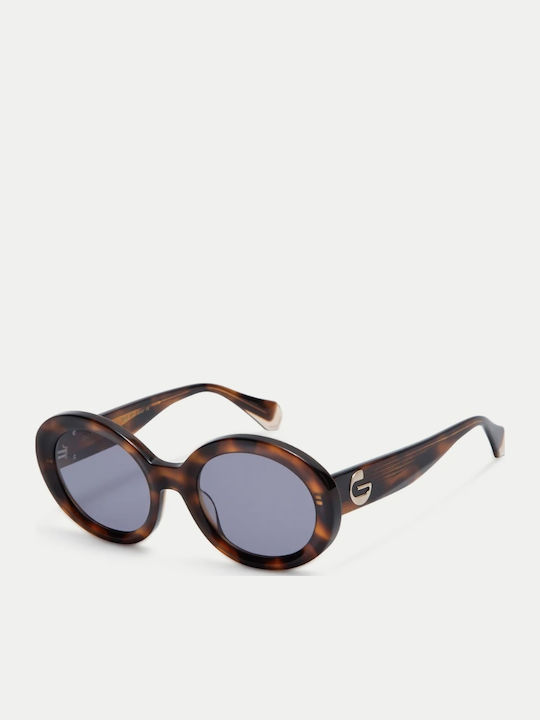Gigi Barcelona Women's Sunglasses with Brown Tartaruga Plastic Frame and Blue Lens 6883/2