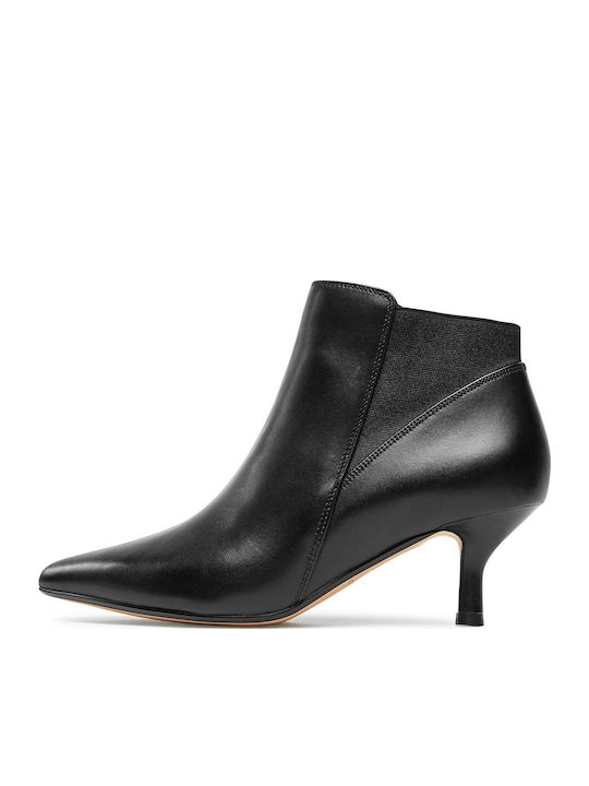 Violet55 Leather Women's Ankle Boots with Medium Heel Black