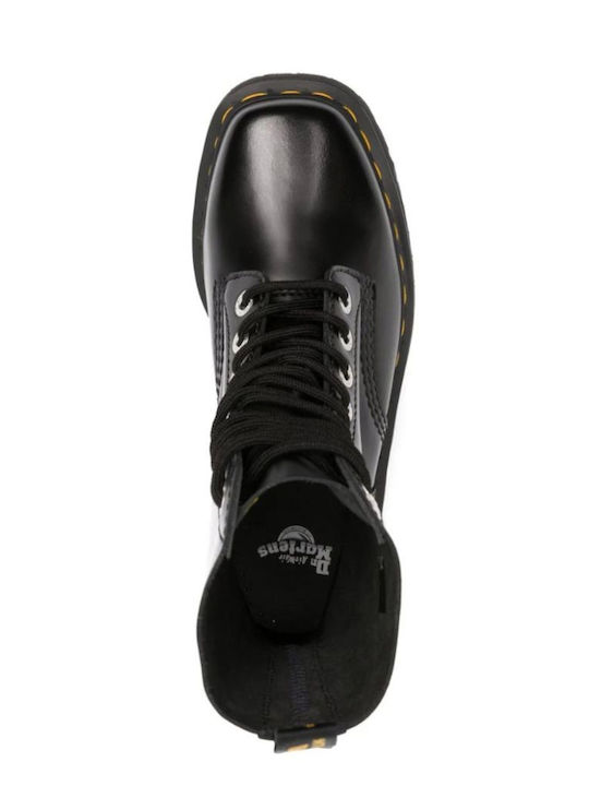 1490 Quad Leather Women's Ankle Boots with Medium Heel Black