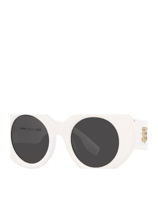 Burberry Burberry Women's Sunglasses with White Horn-Rimmed Frame and Grey Lenses BE4370U 300787