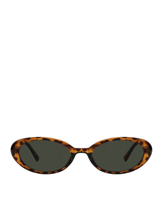 Women's Sunglasses with Green Plastic Frame and Gray Lens 1723-02