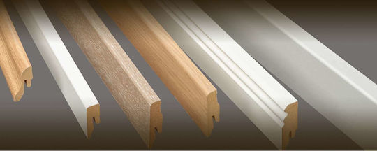 Floor Moulding Wood Terhurne + 6 Clips 6 cm 25 Colors