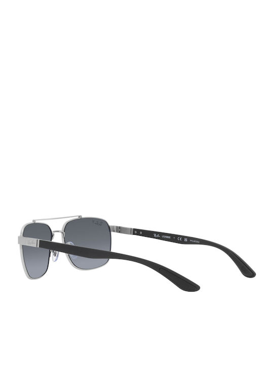 Ray Ban Chromance Men's Sunglasses with Silver Frame and Blue Polarized Mirror Lens RB3701 003/J0