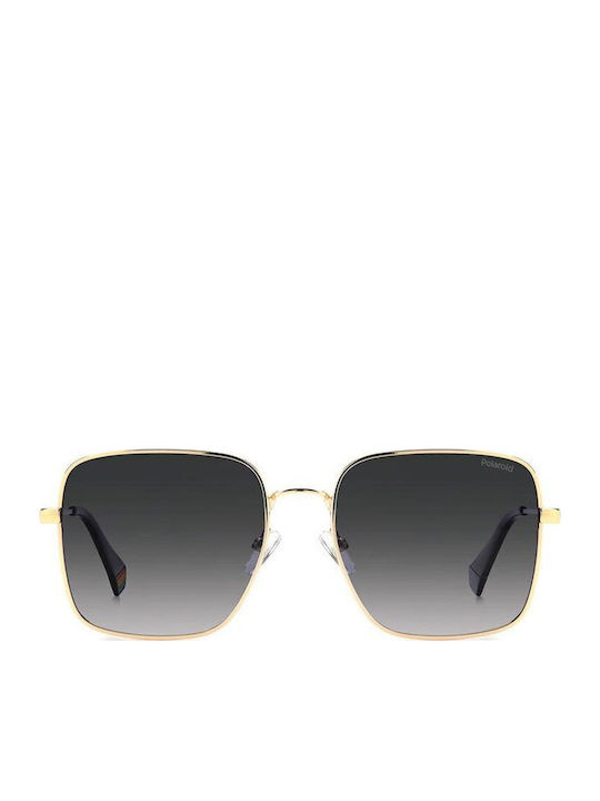 Polaroid Women's Sunglasses with Gold Metallic Frame and Grey Gradient Polarized Lenses PLD6194/S/X J5G/WJ