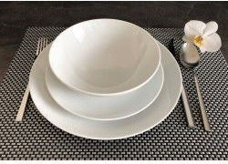 Emfasi Plate Shallow made of Porcelain White with Diameter 27cm 6pcs