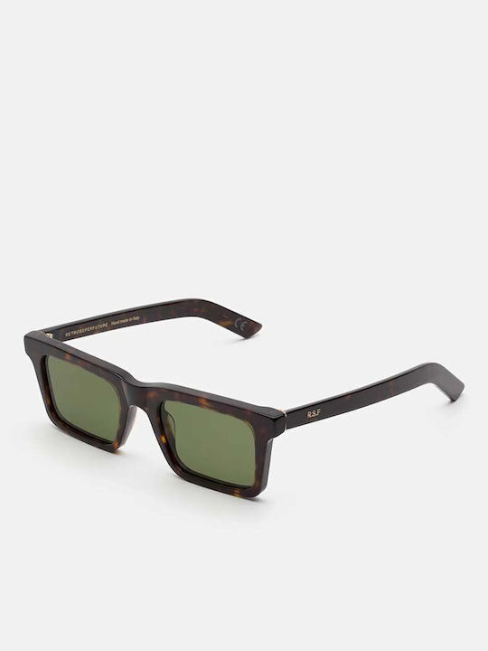 Retrosuperfuture 1968 Unisex Sunglasses with Brown Tartaruga Plastic Frame and Green Lens