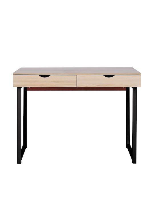 Birou Maple Din Lemn Bej Cu Picioare Metalice 100x48x75cm EO403,2