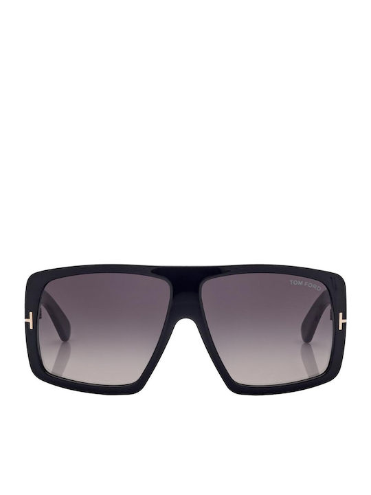 Tom Ford Raven Unisex Sunglasses with Black Plastic Frame and Black Gradient Lens TF1036 01B