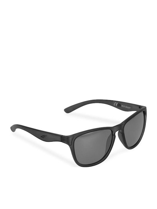 4F Herren Sonnenbrille mit Schwarz Kunststoff Gestell und Silber Spiegel Linse 4FSS23ASUNU023-20S
