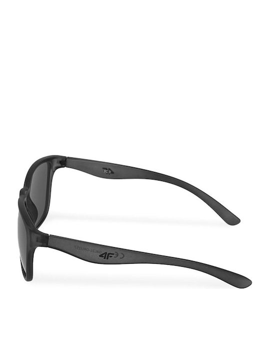 4F Herren Sonnenbrille mit Schwarz Kunststoff Gestell und Silber Spiegel Linse 4FSS23ASUNU023-20S