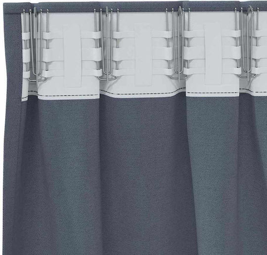 vidaXL Set of Window Blackout Curtains with Gray Pencil Pleat 140x225cm