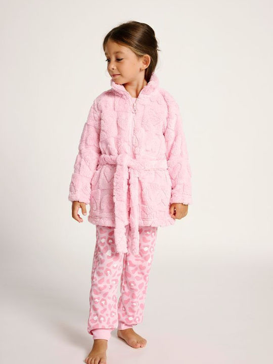 Muydemi Kids' Robe Winter Fleece Pink