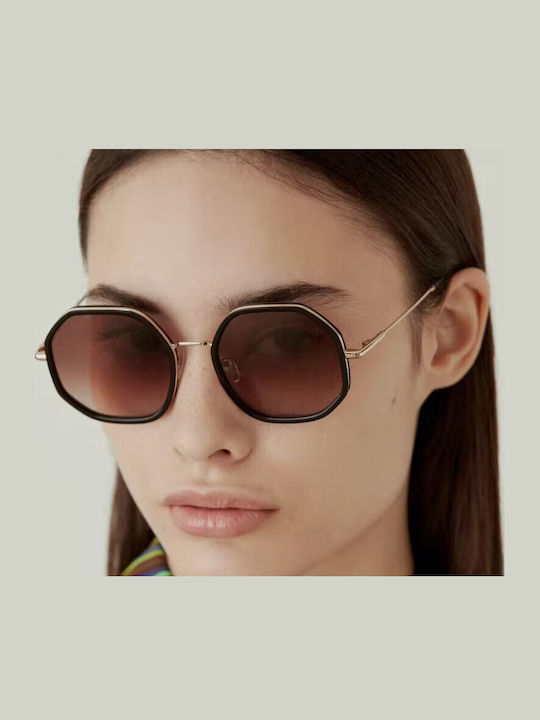 Gigi Barcelona Nira Women's Sunglasses with Black Frame and Brown Gradient Lens 6691/1