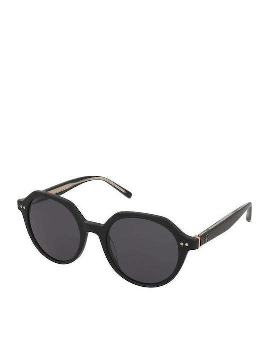 Tommy Hilfiger Unisex Ochelari De Soare Cu Ramă Neagră Din Plastic Și Lentile Gri
