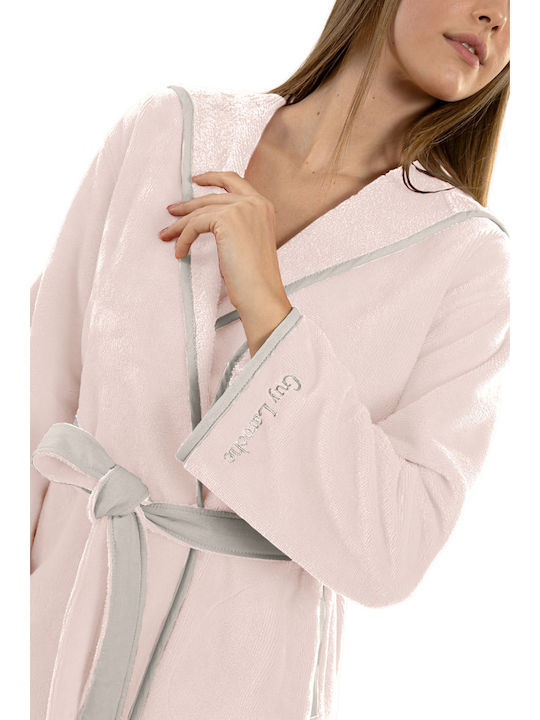 Guy Laroche New Comfy Bademantel mit Kapuze Pudra