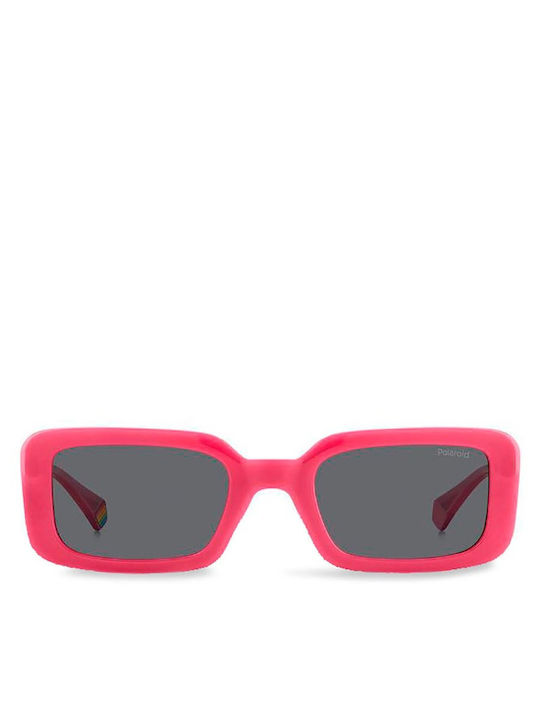 Polaroid Unisex Sonnenbrille mit Rosa Kunststoff Gestell und Gray Polarisiert Linse PLD6208/S/X MU1/M9
