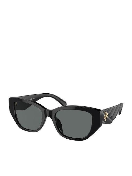 Tory Burch Damen Sonnenbrille mit Schwarz Kunststoff Gestell und Gray Polarisiert Linse TY7196U-170981