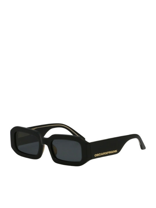Oscar & Frank Piru Unisex Sunglasses with Black Plastic Frame and Black Lens