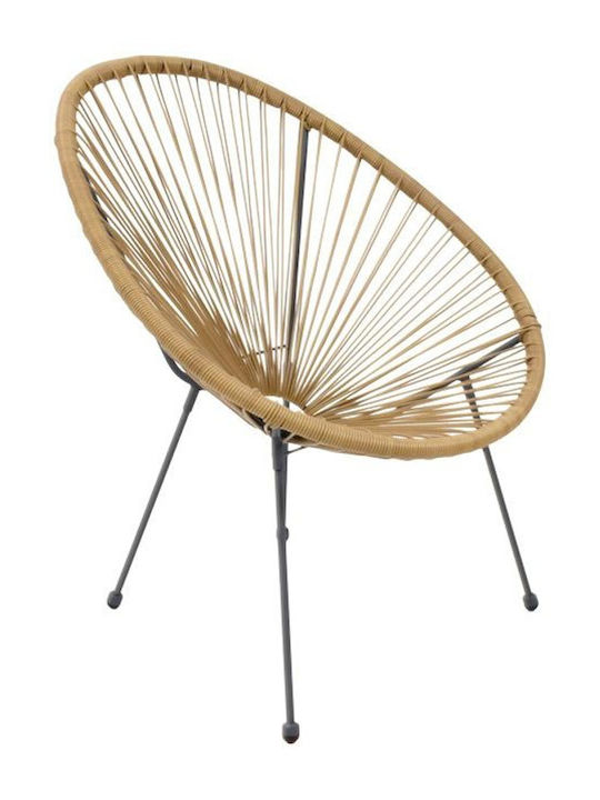 Outdoor-Sessel Rattan Morena Coffee 70x74x85εκ.
