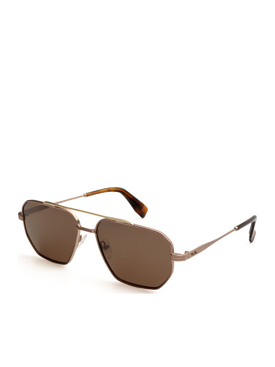 Gigi Barcelona Unisex Sunglasses with Gold Tartaruga Metallic Frame and Brown Lenses 6907/2